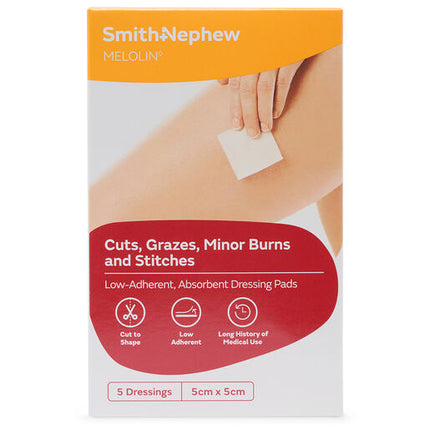 Melolin Low Adherent Dressings 5 x 5cm 5 Pack