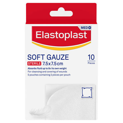 Elastoplast Soft Gauze Sterile 7.5cm x 7.5cm 10 Pack