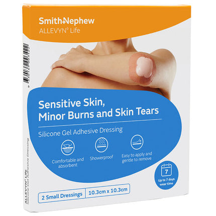 Allevyn Life Silicone Gel Adhesive Dressing 10.3x10.3cm 2 Pack