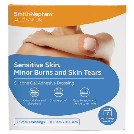 Allevyn Life Silicone Gel Adhesive Dressing 10.3x10.3cm 2 Pack
