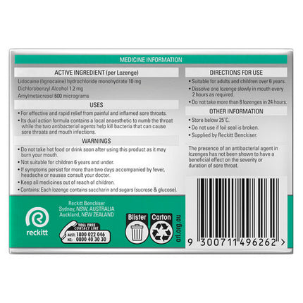 Strepsils Plus Anaesthetic 16 Lozenges