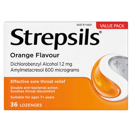 Strepsils Orange 36 Lozenges