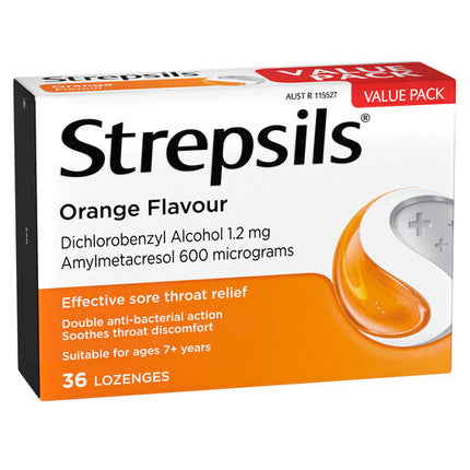 Strepsils Orange 36 Lozenges