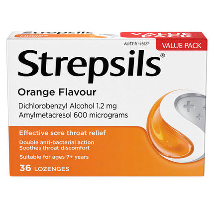 Strepsils Orange 36 Lozenges