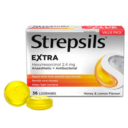Strepsils Extra Honey & Lemon with Anaesthetic 36 Lozenges