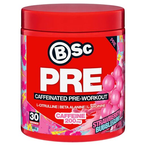 BSC PRE Caffeinated Pre-Workout Strawberry Bubblegum Flavour 300g