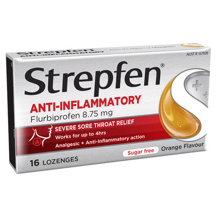 Strepfen Intensive Sugar Free Orange Lozenges 16