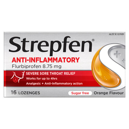 Strepfen Intensive Sugar Free Orange Lozenges 16
