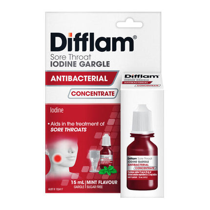Difflam Antibacterial Sore Throat Gargle with Iodine Concentrate 15mL