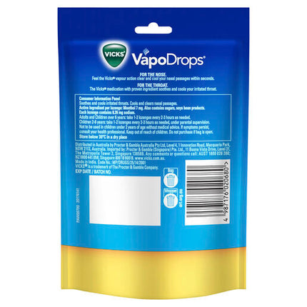 Vicks VapoDrops Butter Menthol 42 Lozenges