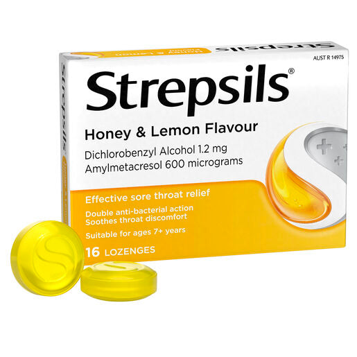 Strepsils Sore Throat Relief Honey & Lemon 16 Lozenges