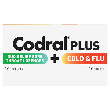 Codral Plus Cold & Flu 16s + Sore Throat Lozenges 16s