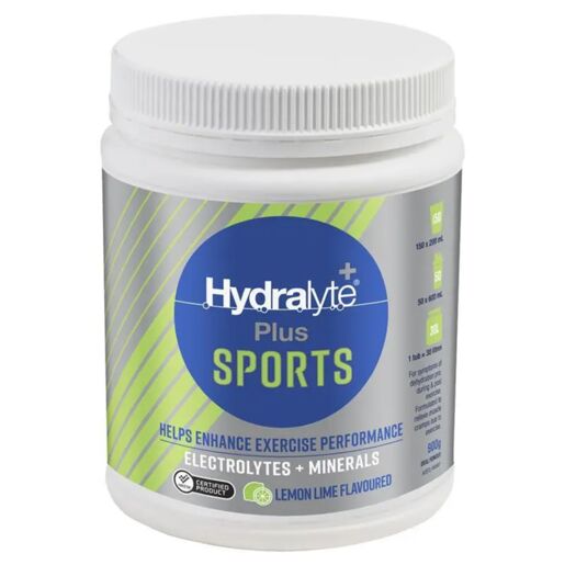 Hydralyte Plus Sports Lemon Lime Flavoured Powder 900g