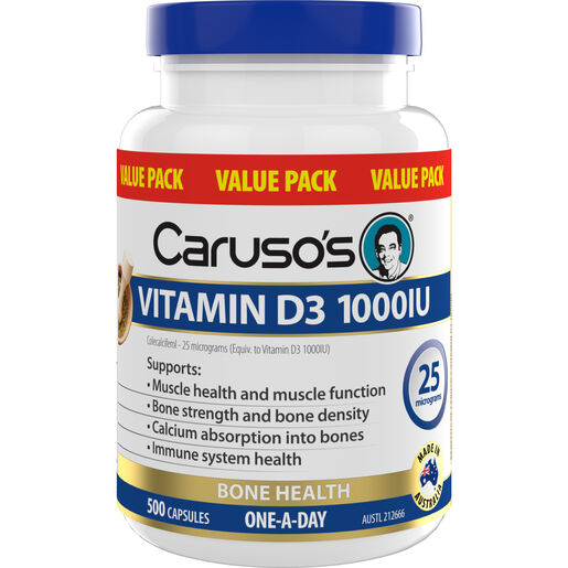 Caruso's Natural Health Vitamin D3 1000Iu 500 Capsules