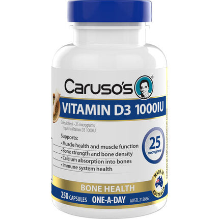 Caruso's Natural Health Vitamin D3 1000Iu 250 Capsules