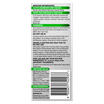 Nurofen Zavance 256mg Ibuprofen 48 Tablets