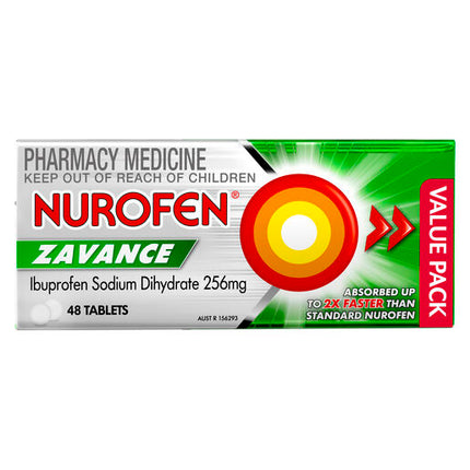 Nurofen Zavance 256mg Ibuprofen 48 Tablets