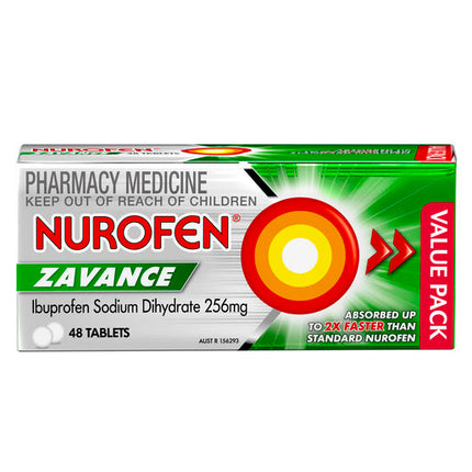 Nurofen Zavance 256mg Ibuprofen 48 Tablets