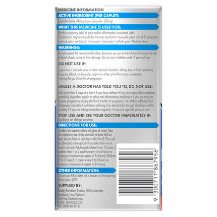 Nurofen Quickzorb Ibuprofen Lysine 342mg 96 Caplets