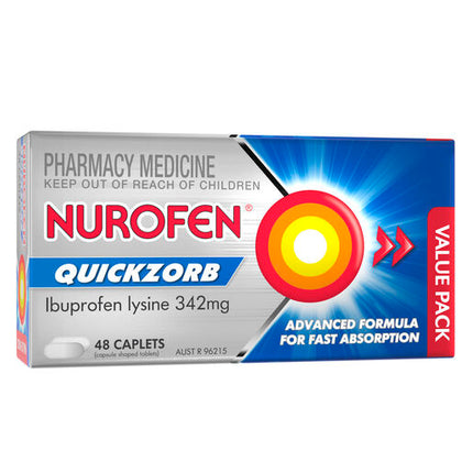 Nurofen Quickzorb Ibuprofen Lysine 342mg 48 Caplets