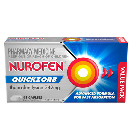 Nurofen Quickzorb Ibuprofen Lysine 342mg 48 Caplets