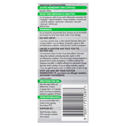 Nurofen Zavance 200mg Ibuprofen 40 Liquid Capsules