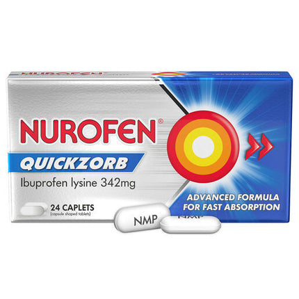 Nurofen Quickzorb Ibuprofen Lysine 342mg 24 Caplets