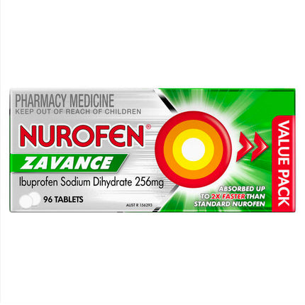 Nurofen Zavance 256mg Ibuprofen 96 Tablets