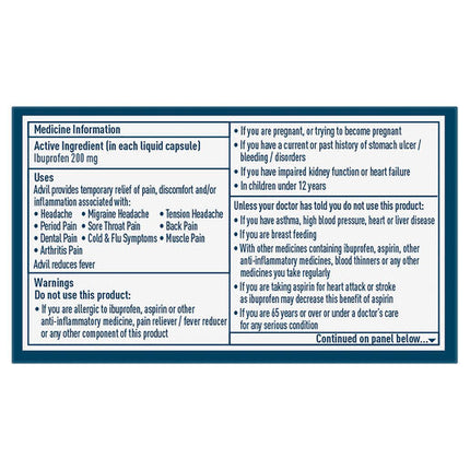 Advil Minis Liquid Capsules 40 Capsules