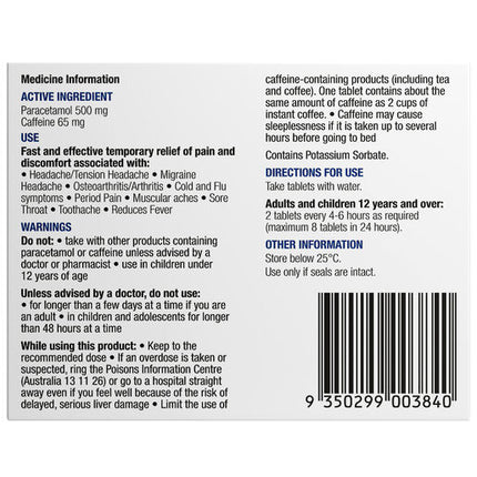 Chemists' Own Paracetamol Extra 40 Tablets