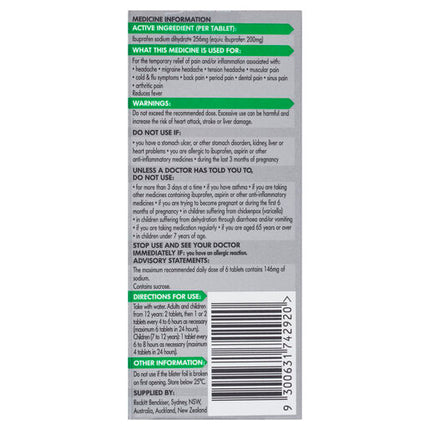 Nurofen Zavance 256mg Ibuprofen 24 Tablets