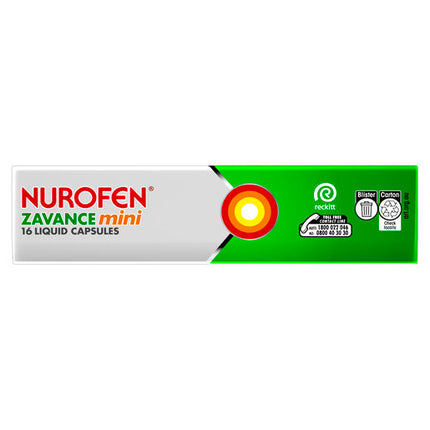 Nurofen Zavance Mini Liquid Capsules Ibuprofen 200mg Pain Relief 16