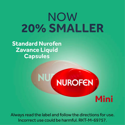 Nurofen Zavance Mini Liquid Capsules Ibuprofen 200mg Pain Relief 16