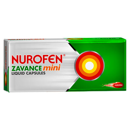 Nurofen Zavance Mini Liquid Capsules Ibuprofen 200mg Pain Relief 16