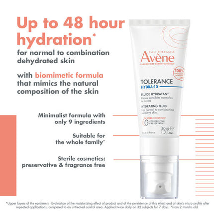 Avène Tolerance Hydra -10 Hydrating Fluid for Normal to Combination Sensitive Skin 40ml