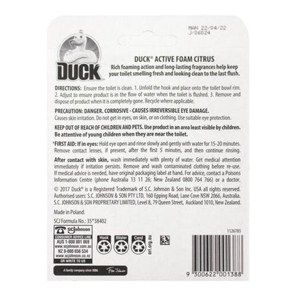 Duck Toilet Cage Active Foam Scented Bathroom Bowl Cleaner 38.6g Citrus Burst