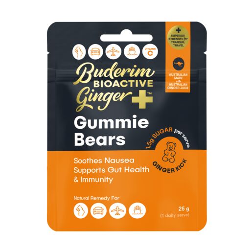 Buderim Ginger BioActive+ Gummie Bears 25g