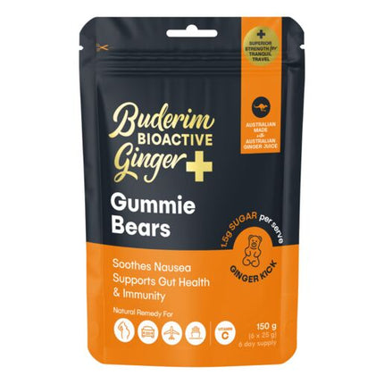 Buderim Ginger BioActive+ Gummie Bears 150g