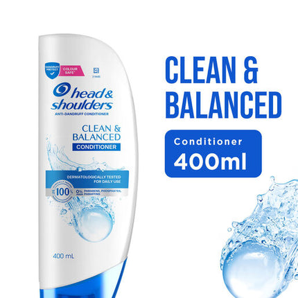 Head & Shoulders Clean & Balanced Anti Dandruff Conditioner For Clean Scalp 400ml