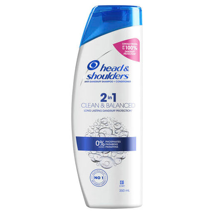 Head & Shoulders Clean & Balanced 2in1 Anti Dandruff Shampoo and Conditioner For Clean Scalp 350 ml