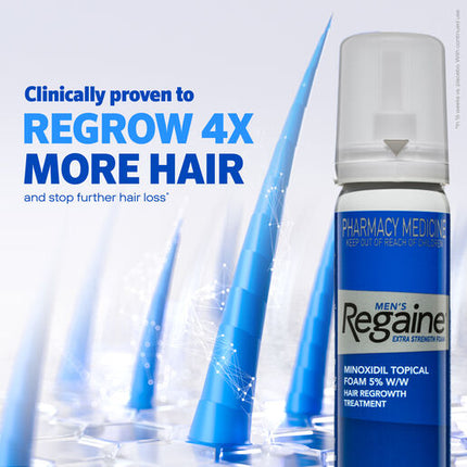 Regaine Men's Extra Strength Minoxidil Foam Hair Regrowth Treatment 4 x 60g