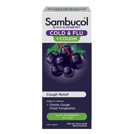 Sambucol Cold & Flu Cough Liquid 250mL