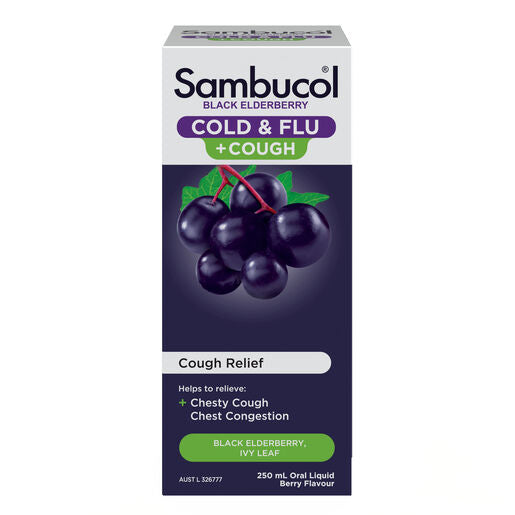 Sambucol Cold & Flu Cough Liquid 250mL