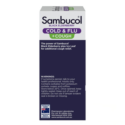Sambucol Cold & Flu Cough Liquid 250mL