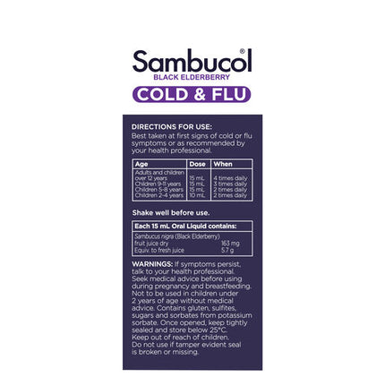 Sambucol Cold & Flu Liquid 250mL
