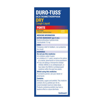 Duro Tuss Dry Cough Liquid Forte 200ml