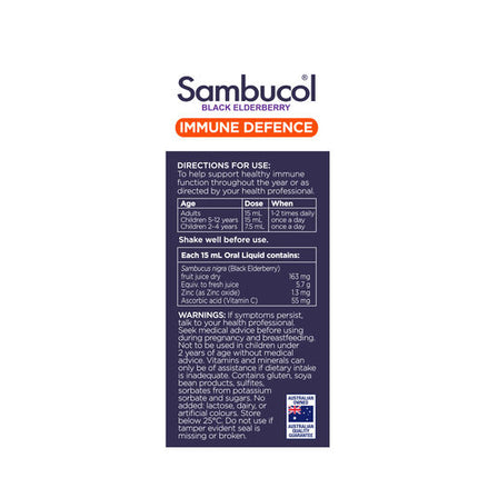 Sambucol Black Elderberry Immune Defence 250mL