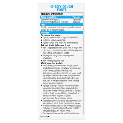Robitussin Chesty Cough Forte Cough Liquid 200mL