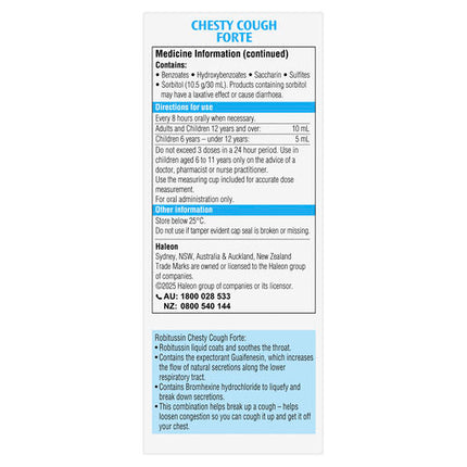 Robitussin Chesty Cough Forte Cough Liquid 200mL
