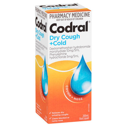 Codral Dry Cough + Cold Oral Liquid 200mL